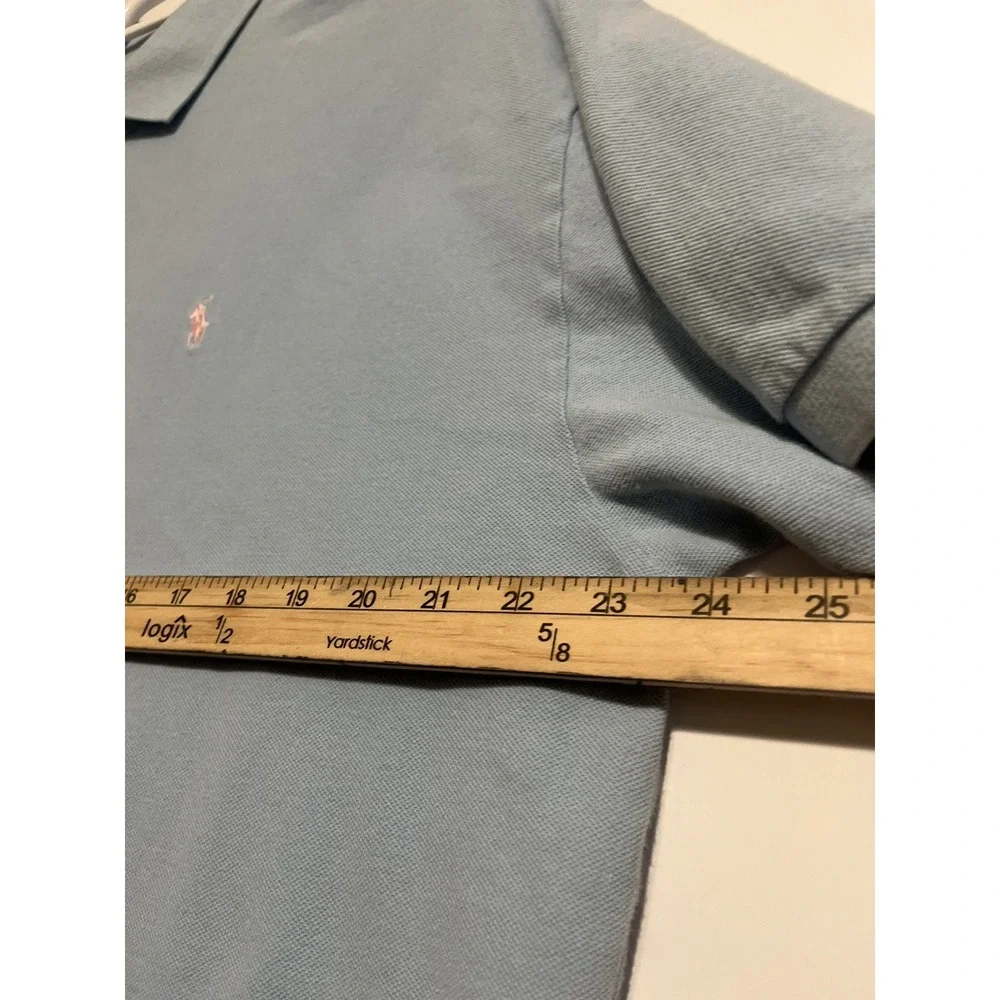 Polo Ralph Lauren Polo Shirt Mens XL Blue Short Sleeve Cotton Pink Pony Logo